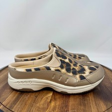 Easy Spirit Traveltime Mule Slip On Clog Mule Gold/Leopard Women's 6.5