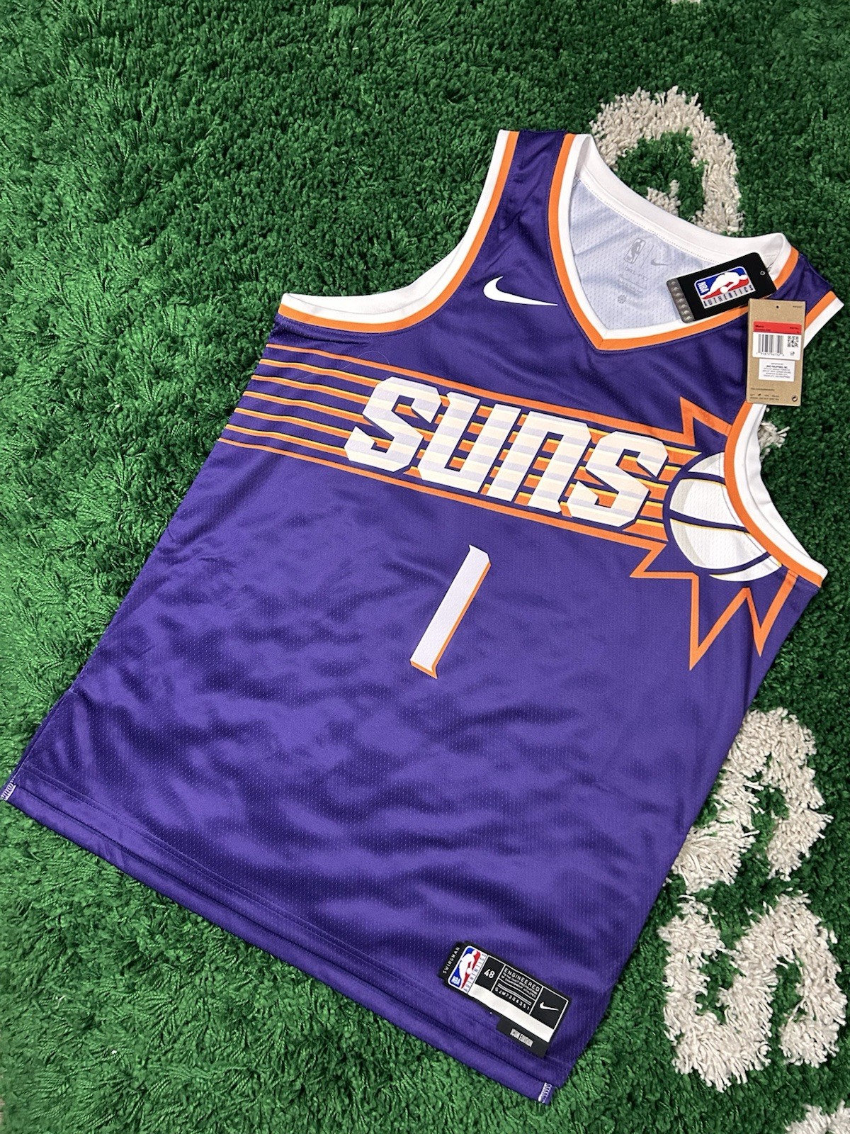 Nike Dri-Fit Devin Booker Jersey Phoenix Suns Purple Size Large 48 Brand New