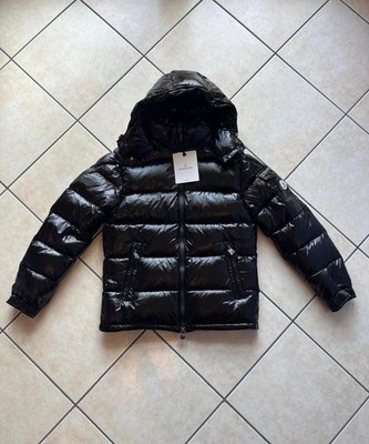 MONCLER MAYA Daunenjacke schwarz glänzend Maya mit Kapuze (Größe M Herren)