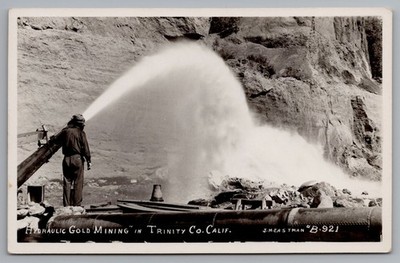 Hydraulic Gold Mining Trinity Co. Weaverville CA RPPC by Eastman