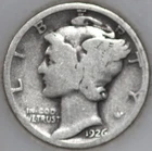 * 1926-P Mercury Dime 90% Silver, Popular Collector Coin As Shown