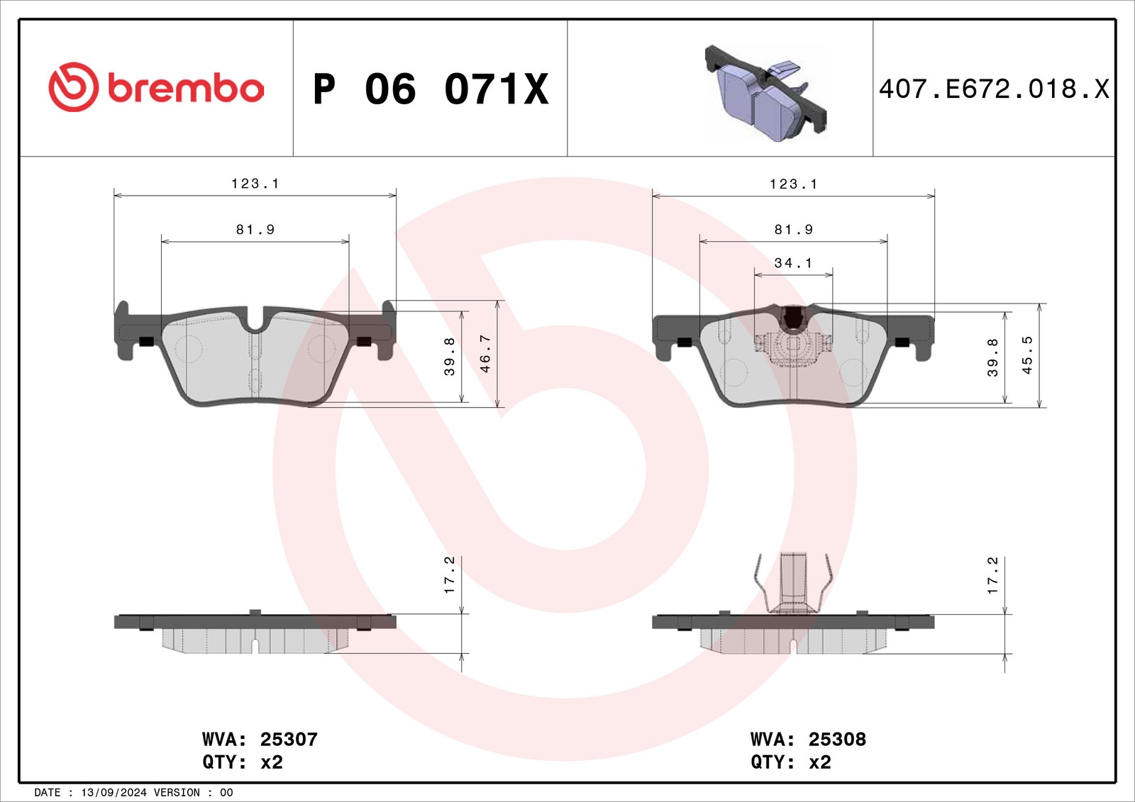Brake Pads Set fits BMW 320D 2.0D Rear 2011 on Brembo 34206799809 34206873093 - Image 53