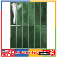 14 Pcs Peel and Stick Backsplash 3D Wall Tiles,Self-Adhesive,Oil Green