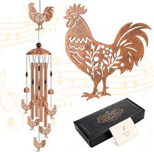 Chicken Wind Chimes for outside Metal Windchimes Rooster Gifts for Women Men Gar