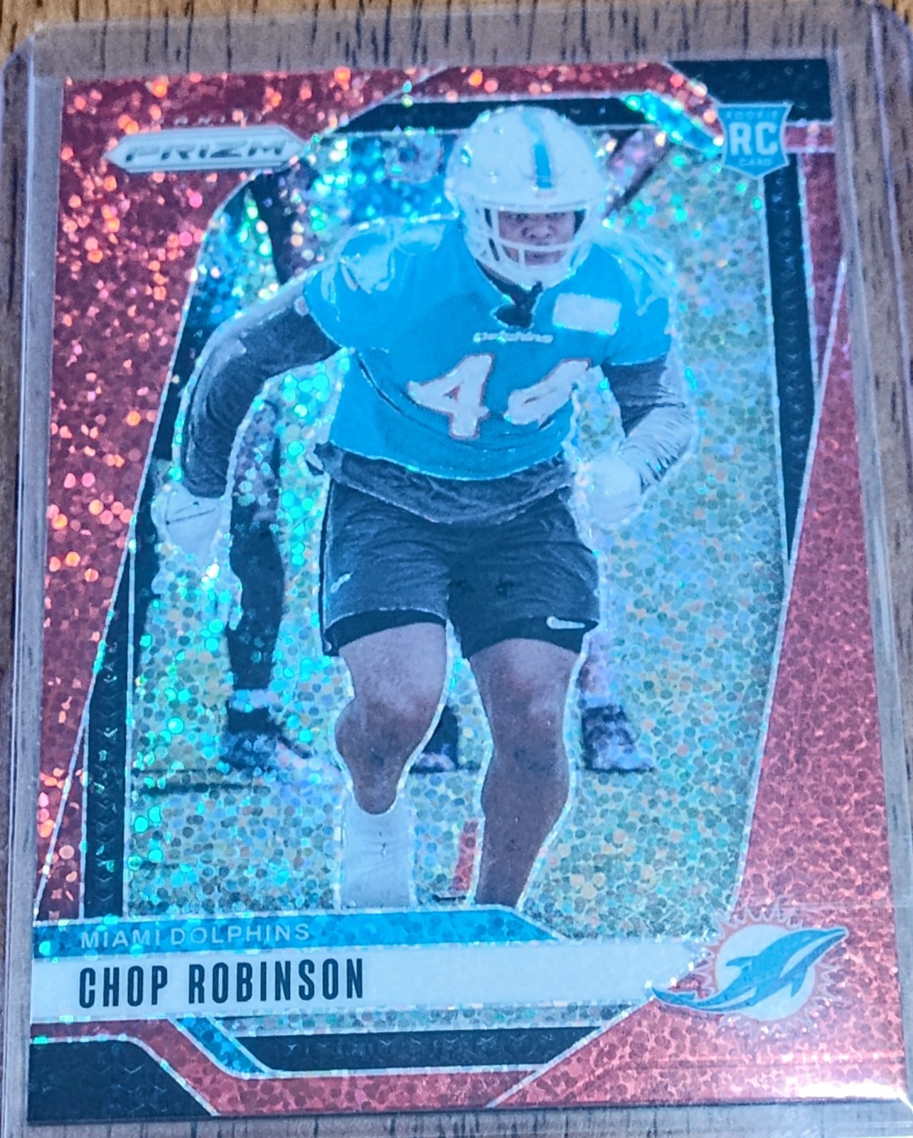 2024 Panini Prizm Rookies Chop Robinson #319 Red Sparkle Prizm (RC)-Dolphins DE