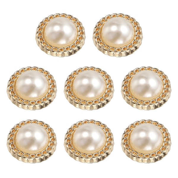 8 StüCk MetallknöPfe 12.5Mm Runde Perlen NäHnäGel FüR Kleidung Diy Gold-image