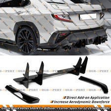 For 22-26 Subaru Wrx Gloss Black Shark Fin Vortex Bumper Diffuser Corner Spats For 22-26 Subaru Wrx Gloss Black Shark Fin Vortex Bumper Diffuser Corner Spats