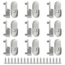 KOVOSCH 18 Pcs Oval Closet Rod End Support, 15mm x 30mm Zinc 18 Pack, Silver