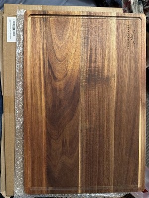 Durable Non-Toxic Acacia Wood Cutting Board   Premium Large & Reversible C