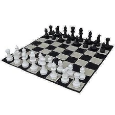 Giant Plastic Chess Set with a 12" King - Outdoor Chess Set
