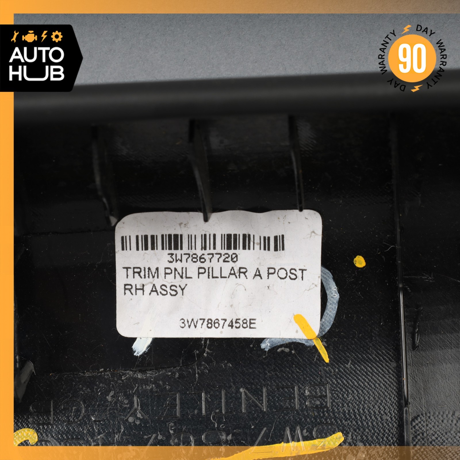 12-18 Bentley Continental GTC Front Right Side A-Pillar Trim Cover Black OEM