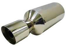 Obx Stainless Muffler Howitzer Seamless Round Ii Slash Cut Tip Universal Fit