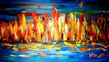 NEW YORK   ART  CANVAS PRINT stretched fine art POP ART  Y88TT5