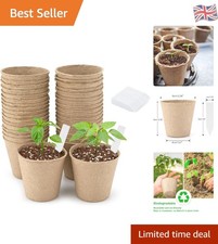 50 vasi per piante biodegradabili da 6 cm con 100 etichette per piantine e ortaggi