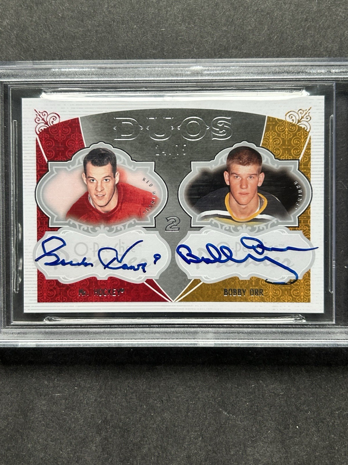 Bobby Orr Autographed Signed Boston Bruins Gordie Howe 2008-09 Premier Duos Auto s BGS 9.5 24/75 