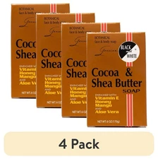 4 Pack of Black & White Cocoa Soap Bars 6.0. Oz