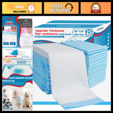Tear-Resistant Incontinence Bed Pads 40"x36" Heavy Duty Disposable Underpads 25