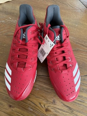 Adidas Icon Bounce Mid Baseball Cleats Red Lace Up CG5242 Mens Size 6.5/Woman 8
