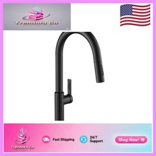 Elegant High-Arc Pull Down Kitchen Faucet with Easy-Clean Nozzles in Matte Black