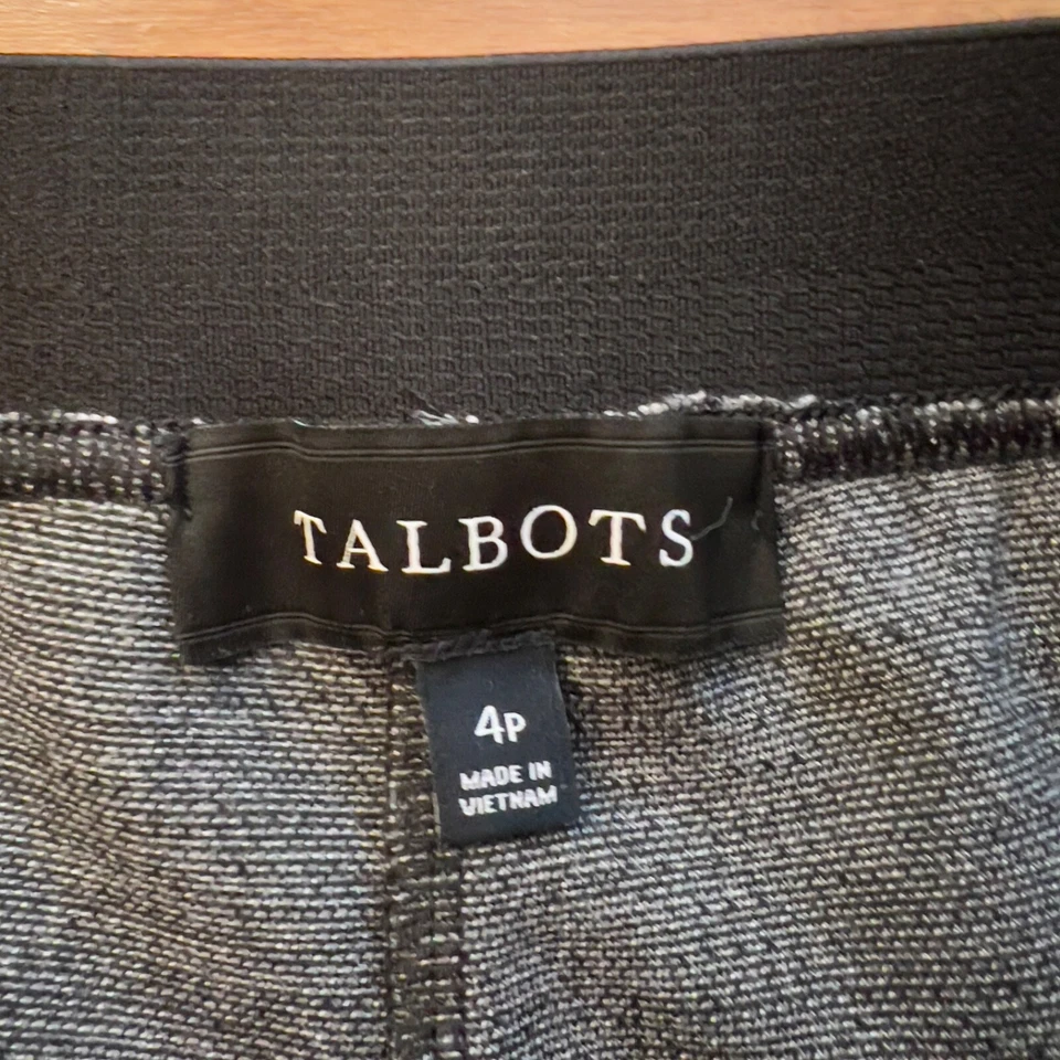 Leggings Talbots Soho Talla 4P Petite Ponte Cuadros Gris Negro Foto 4 de 4