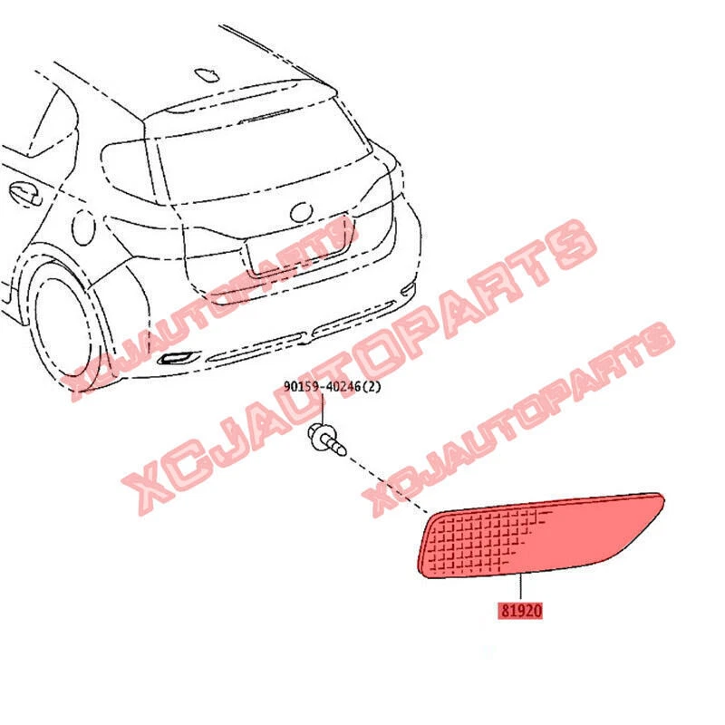 √ Lente reflectora de luz antiniebla para parachoques trasero izquierdo+derecho para Lexus CT200h ZWA10 11-17 Foto 4 de 4