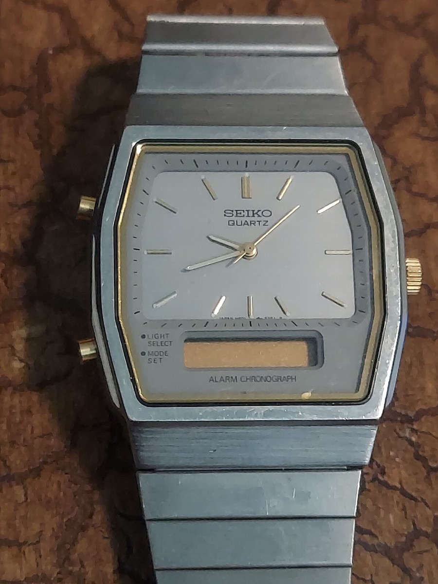 61:OH済★ヴィンテージ★セイコー★クォーツ★日本未発売 SEIKO 送料無料 SEIKO ALARM CHRONOGRAPH QUARTZ H601-5410 Men's Watch | eBay