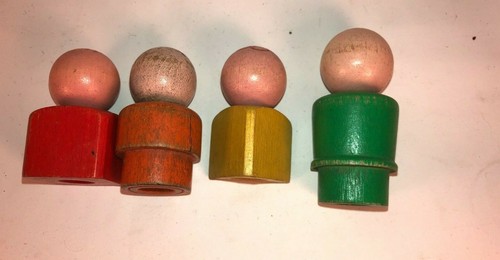Varilla de colección Fisher Price Little People rara en forma de madera círculo cuadrado - Imagen 4 de 5