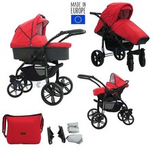 NEU Kombi Kinderwagen 3in1 Babywanne Sportwagen Autositz Babyschale Schwenkräder