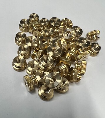 Knurled Thumb Nut Brass 10-32 Thread 11/32 length - 25 Pieces 7215B