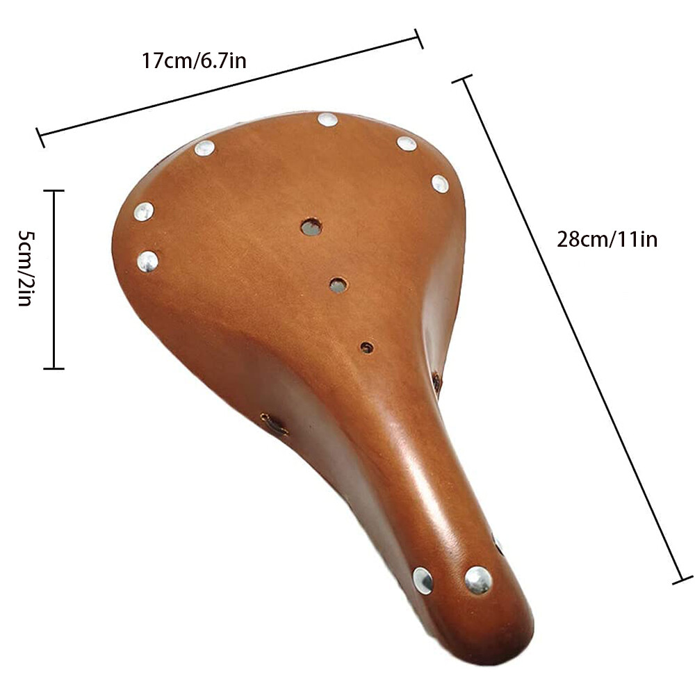 1pc Black Retro Vintage Bicycle Saddles Leather Bike Seat Touring Road
