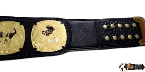 Ceinture titre championnat du monde de trios de lutte 4 mm bracelet cuir zinc taille adulte - Photo 7/7