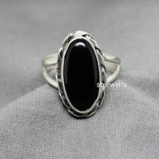 Black Onyx Gemstone 925 Sterling Silver Ring Handmade Mother's Day Gift D-431