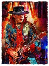 Stevie Ray Vaughan art print. Unofficial Fan Art. Unframed