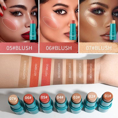 Blusher Glitter Highlighter Glow Face Brighten Contour Bronzer Concealer Stick @
