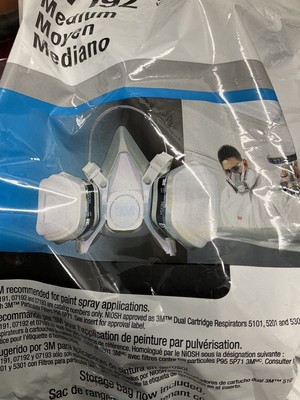 3M Dual Cartridge Paint Respirator Assembly Medium 07192 for sale  