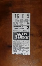Enos Slaughter 3 HRs! Al Brazle BOTH WINs in DH Musial MVP 1946 Cardinals Ticket