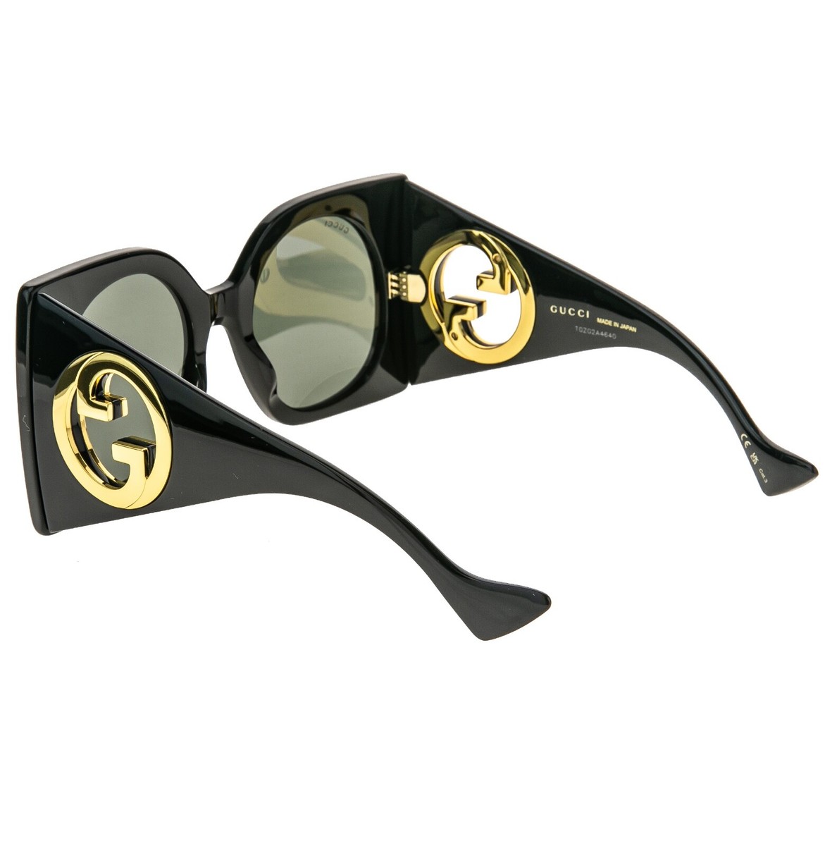 GUCCI 1254 Black Gold Logo Gg1254S Oversized Mask Flat Unisex