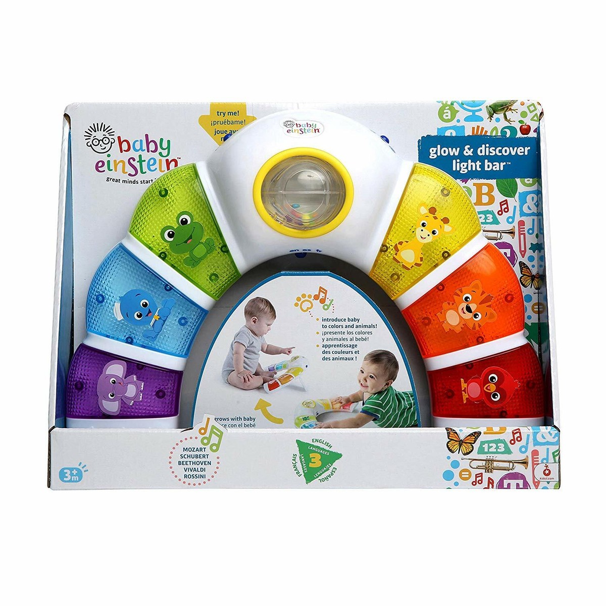 Baby Einstein Glow and Discover Light Bar Activity Station: Modes,  Languages