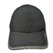 Layer 8 Strapback Hat Black One Size Adjustable Gray Trim Outdoor