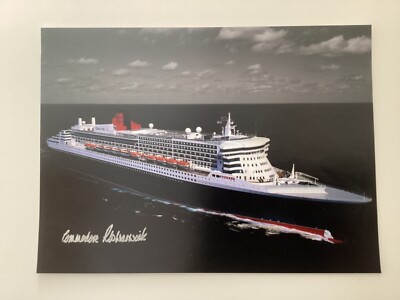 Cunard Queen Mary 2 Bild signiert von Commodore R Warwick