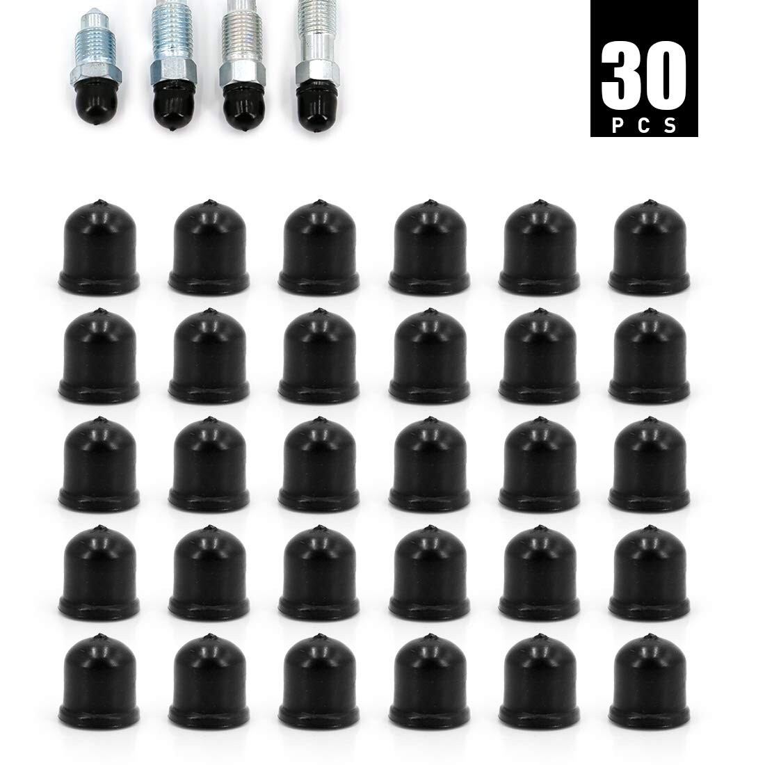 30 Pcs Brake Bleeder Screw Cars Motor Caps Dust Cover Brake Bleed