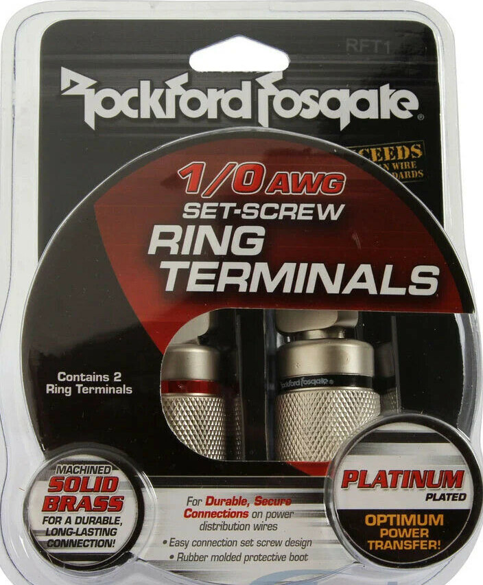 New Rockford Fosgate RFT1 (1/0 AWG) 1/0 AWG Screw Ring Termi
