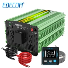 EDECOA 3500W Power Inverter Pure Sine Wave 24V DC to 110V AC New Remote Control