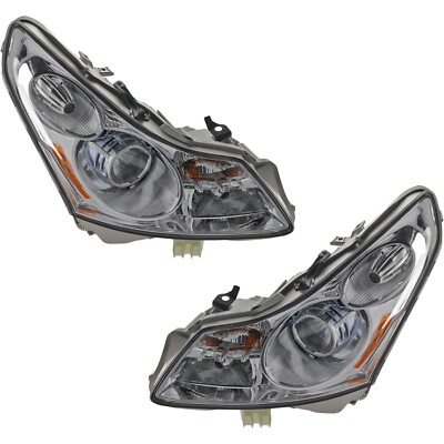 Headlight Assembly Set Compatible with 2007-2008 Infiniti G35 Sedan, w/bulb(s)