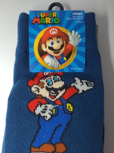 4 Pair Super Mario Socks Unisex Crew Official Licensed Nintendo Mushroom (B3-K2) - Picture 3 of 5