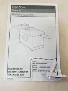 Proctor Silex Deep Fryer 35030 35030C OWNERS MANUAL ONLY English