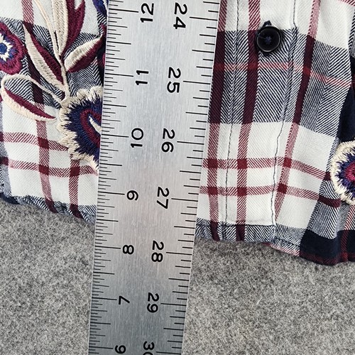 Market Spruce Shirt Womens 2X Button Up Long Sleeve Blue White Plaid - Picture 7 of 7