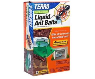 TERRO T1804-6 Outdoor Ready-to-Use Liquid Ant Bait Killer and Traps - 4 Pack