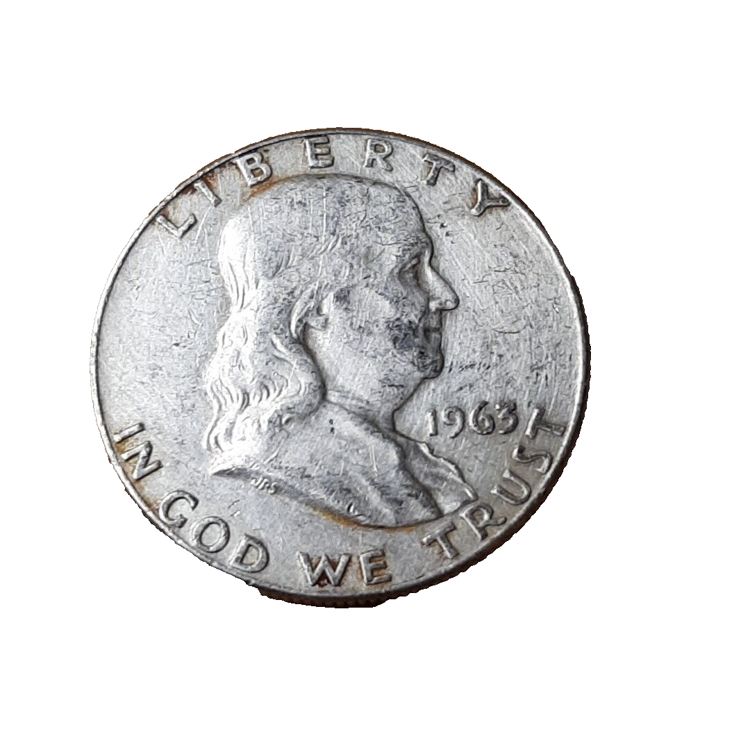 ½ Half Dollar Franklin Silver Coin 1963 D Denver Mint 50C KM#199