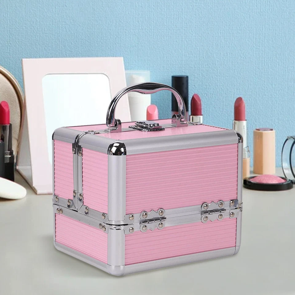 Aluminium Hard Make Up Travel Storage Box Cosmetic Beauty Vanity Case Organiser